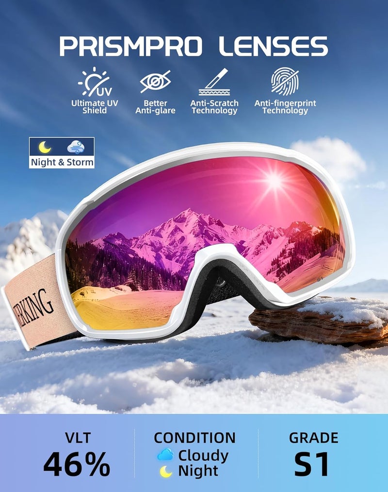 Innerking OTG Ski Goggles SGS Approved, Over Glasses Snow Snowboarding Winter Goggles Anti Fog for Adult, Youth, Men Women - Image 4